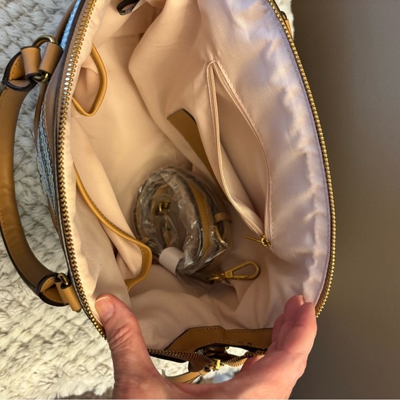 Style & Co. Blue and Tan Satchel with Structured Design - Picture 6 of 6